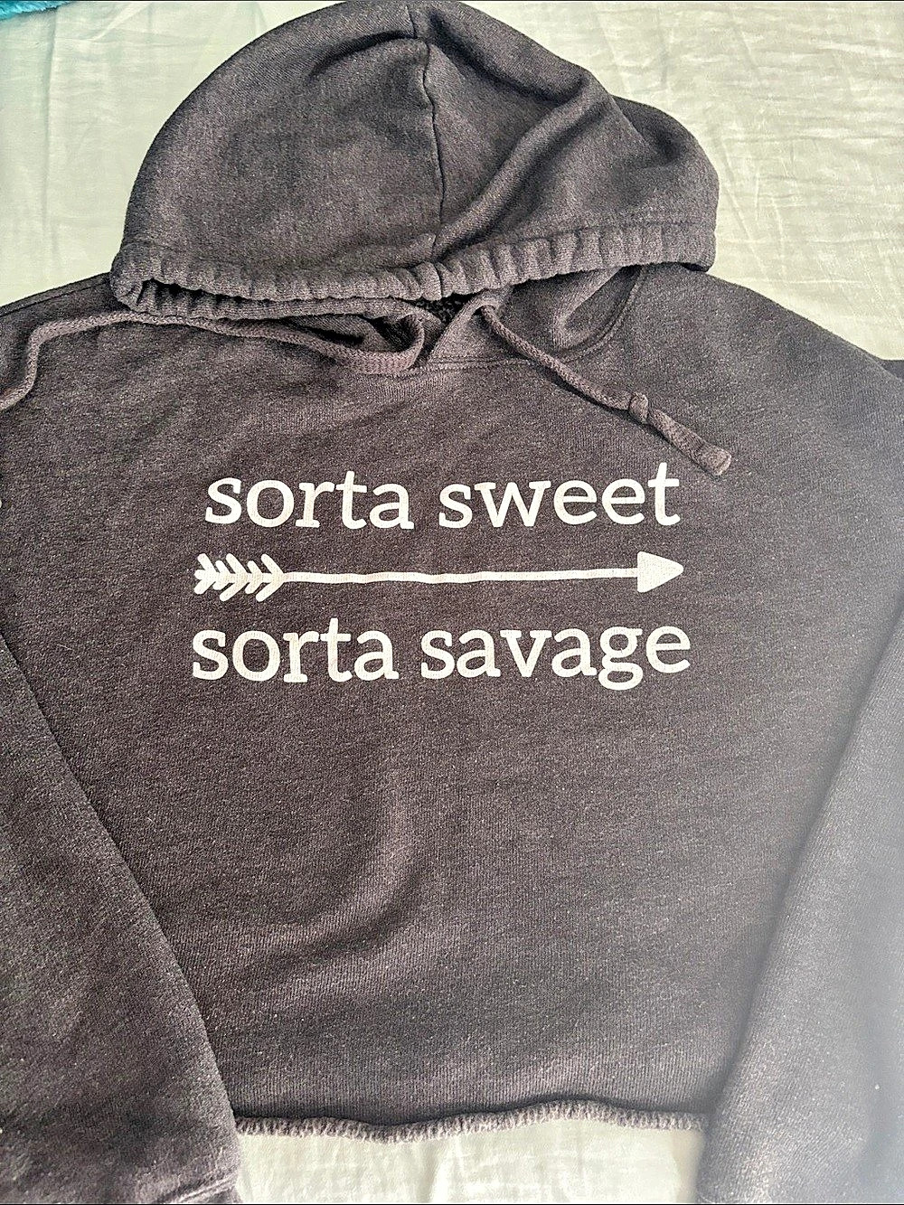 Karmavore Sorta Sweet Sorta Savage Crop Ultra Hoodie Black